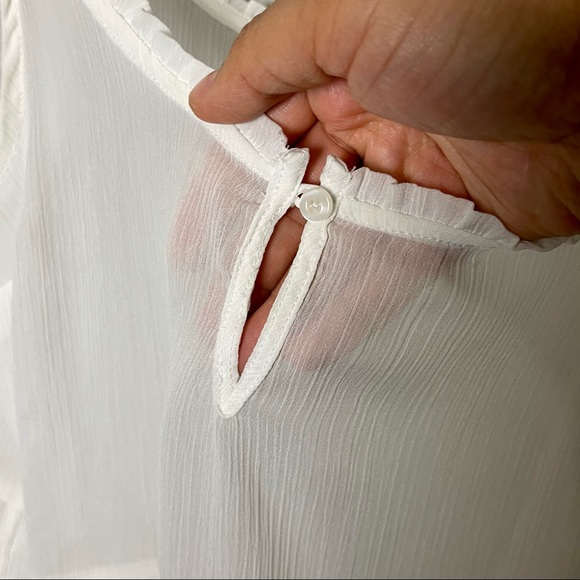 Abercrombie & Fitch Chiffon Sheer Ruffle Hem Romantic Tank Blouse - Picture 5 of 6